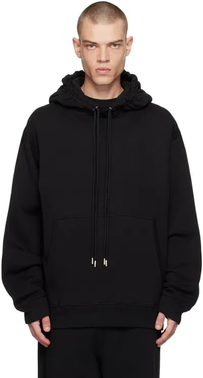 Dries Van Noten Black Loose Fit Hoodie In 900 Black