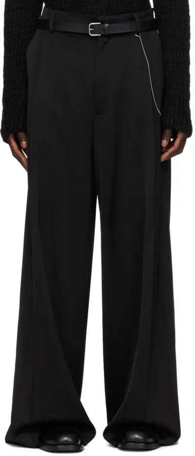 Dries Van Noten Black Pleated Trousers In 900 Black