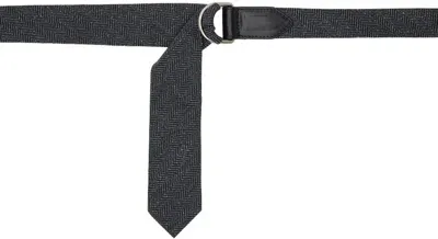 Dries Van Noten Black Tie Belt In 900 Black