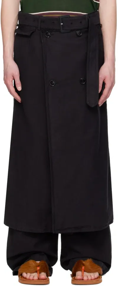 Dries Van Noten Black Wrap Trousers In 900 Black