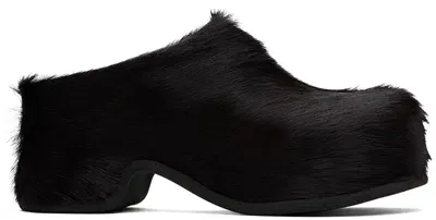 Dries Van Noten Brown Pony Hair Mules In 704 Dark Brown