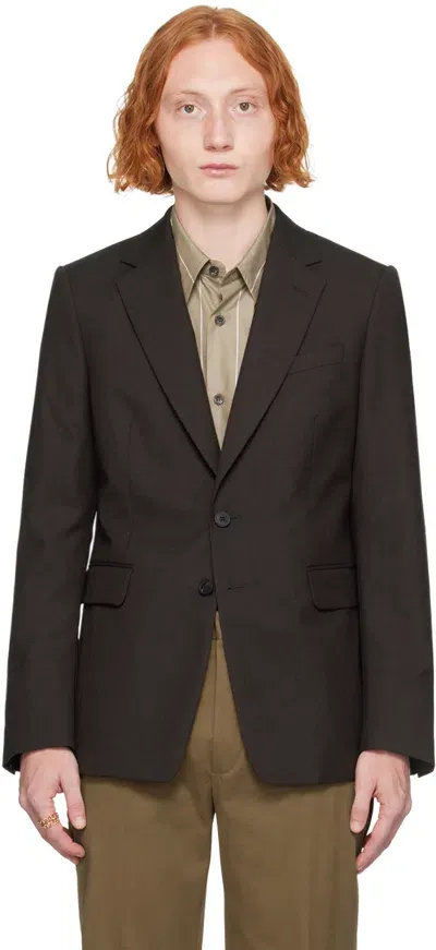 Dries Van Noten Brown Single-breasted Blazer In 704 Dark Brown