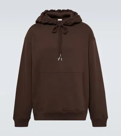 Dries Van Noten Cotton Jersey Hoodie In Brown