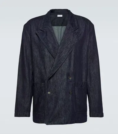 Dries Van Noten Denim Blazer In Blue