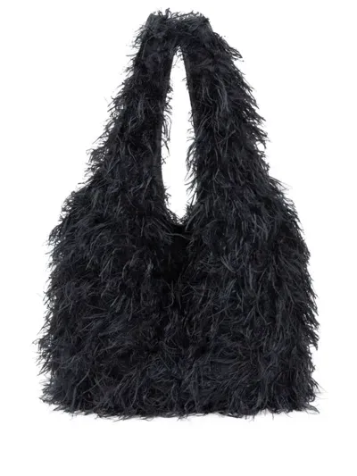 Dries Van Noten Faux-fur Fluffy Tote Bag In Black