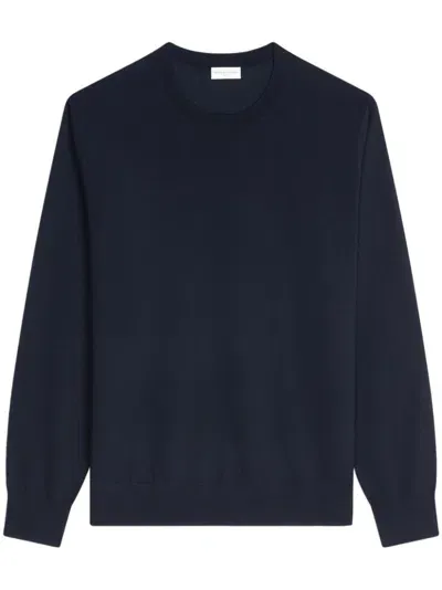 Dries Van Noten Fine-knit Merino-wool Jumper In Blue