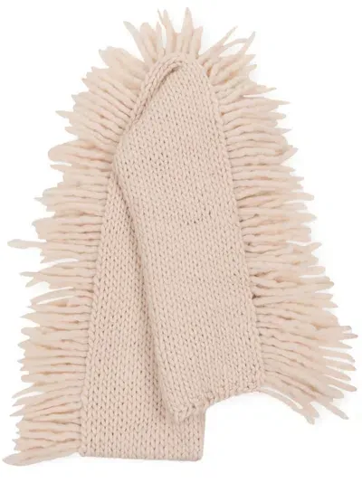 Dries Van Noten Fringed Wool Scarf In Pink