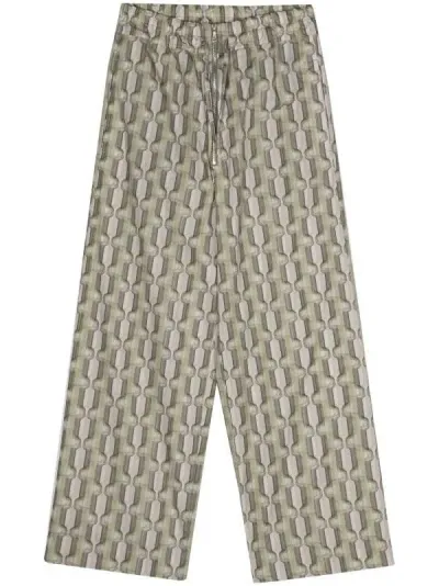 Dries Van Noten Graphic Print Trousers In Green