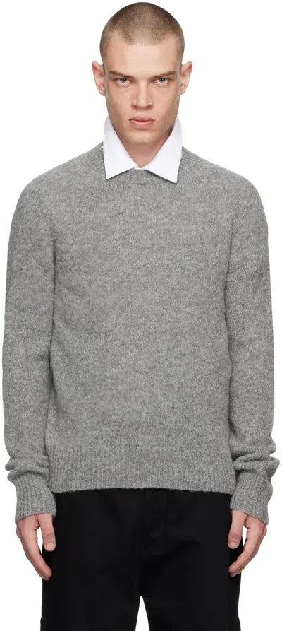 Dries Van Noten Gray Alpaca Sweater In 804 Mid Grey