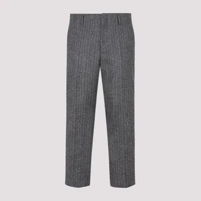 Dries Van Noten Paolo Striped Trousers In Grey