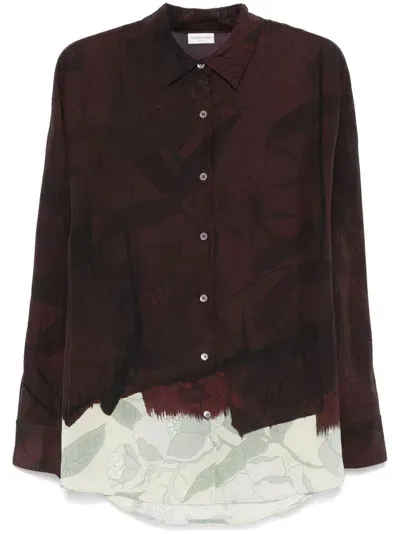 Dries Van Noten Hemd Mit Blumen-print In ブラウン