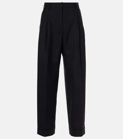 Dries Van Noten High-rise Wool Wide-leg Pants In Black