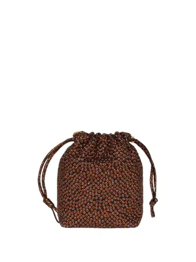 Dries Van Noten Jacquard Pouch Bag In Brown