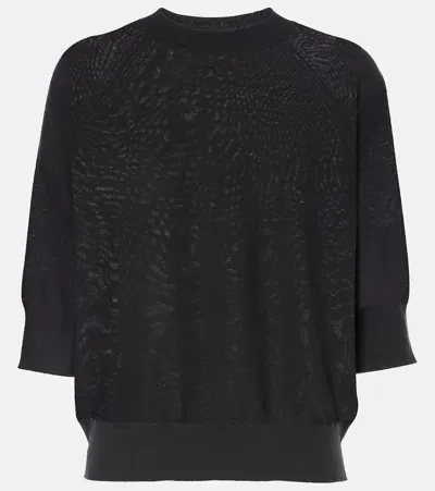 Dries Van Noten Knitted Wool Top In Black