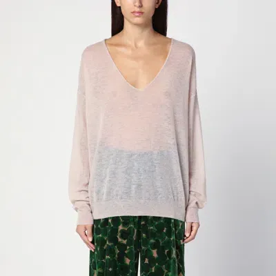 Dries Van Noten Light Pink Sweater In Wool Blend