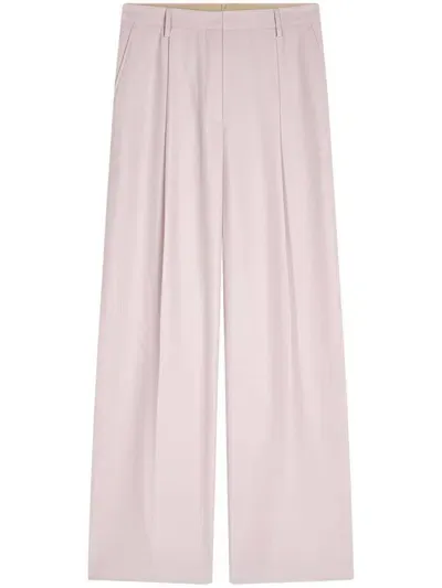 Dries Van Noten Wide-leg Pleated Trousers In Pink & Purple