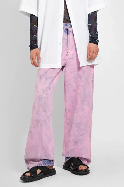 Dries Van Noten Man Pink Jeans