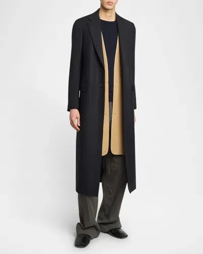 Dries Van Noten Men's Redwoon Wool Overcoat In Black