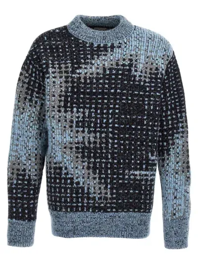 Dries Van Noten Graphic-print Wool Jumper In Blue