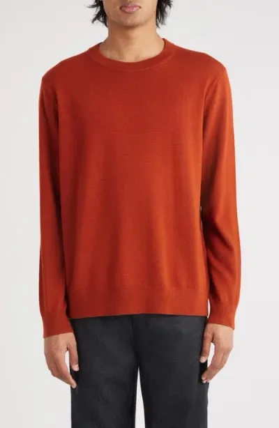 Dries Van Noten Muchi Merino Wool Crewneck Sweater In Rust