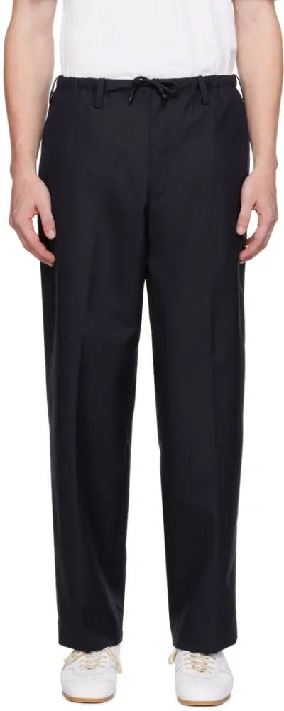 Dries Van Noten Navy Wool Trousers In 509 Navy