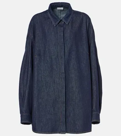 Dries Van Noten Oversized Denim Shirt In 507 Indigo