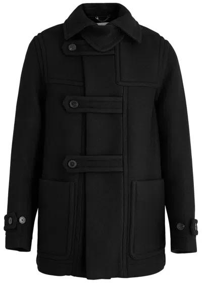 Dries Van Noten Panelled Wool-blend Coat In Black