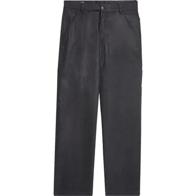 Dries Van Noten Pickerby Straight Leg Wool Pants In Anthracite 901