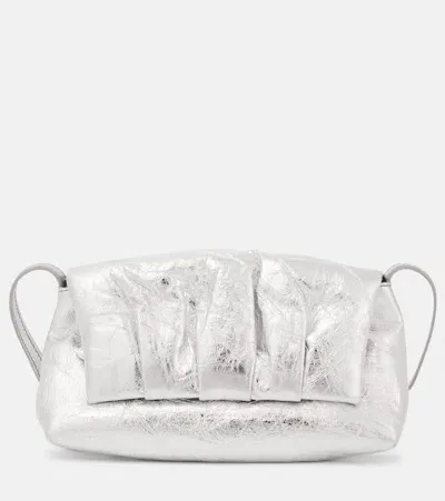 Dries Van Noten Pillow Small Metallic Leather Shoulder Bag In Silver