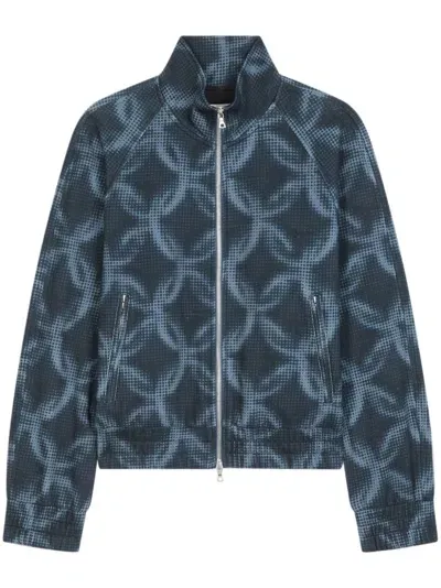 Dries Van Noten Pixel Chain Jacket In Blue