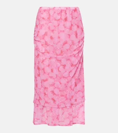 Dries Van Noten Bedruckter Midirock Aus Jersey In 305 Pink