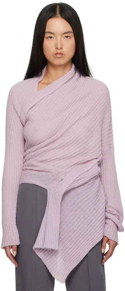 Dries Van Noten Purple Asymmetric Sweater In 403 Lilac