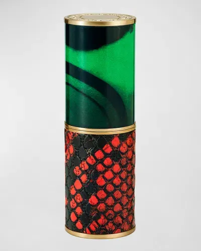 Dries Van Noten Refillable Lipstick Case In Malachite Snake