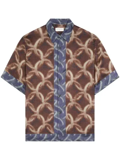 Dries Van Noten Short Sleeve Shirt In Multicolor