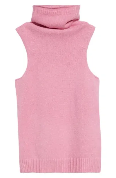 Dries Van Noten Teenage Sleeveless Wool Turtleneck In Pink