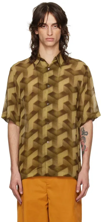 Dries Van Noten Tan Printed Shirt In 102 Camel