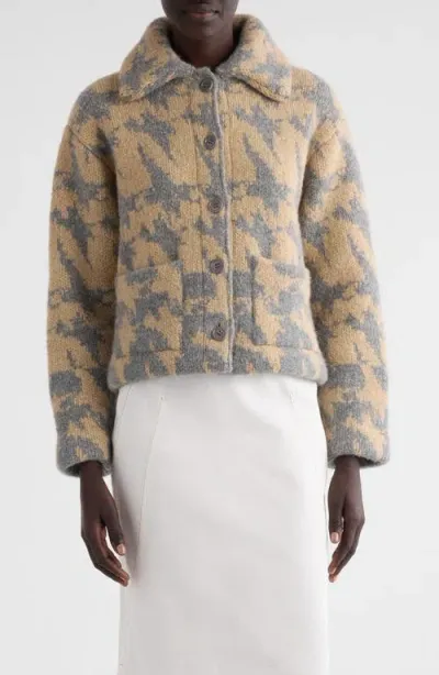 Dries Van Noten Tesnim Alpaca Blend Cardigan In Beige