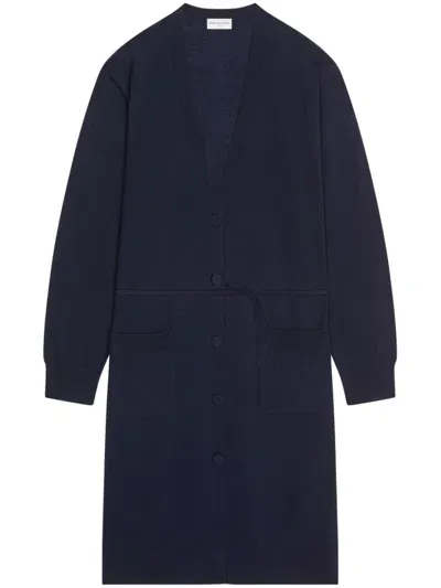 Dries Van Noten V-neck Long Cardigan In Blue