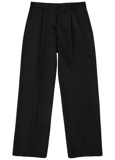 Dries Van Noten Wide-leg Wool Trousers In Black