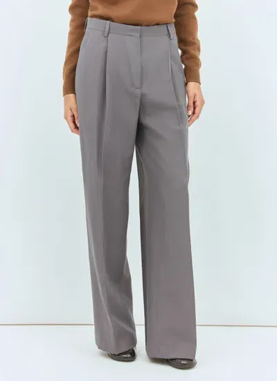 Dries Van Noten Wool-blend Tailored Pants In Gray