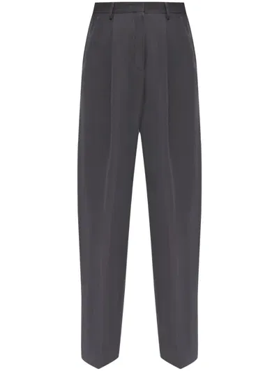 Dries Van Noten Wool Blend Wide Pants In Gray