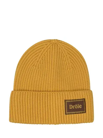 Drôle De Monsieur Beanie With Logo In Yellow