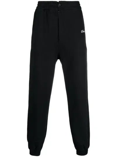 Drôle De Monsieur Embroidered-logo Track Pants In Schwarz