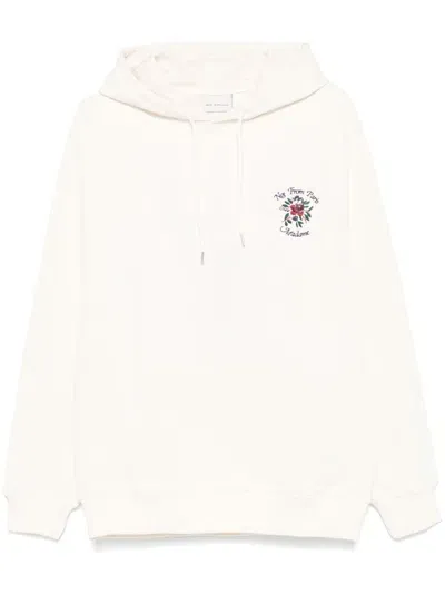 Drôle De Monsieur Le Hoodie Slogan Fleurs In Neutrals