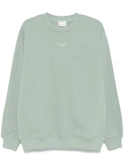 Drôle De Monsieur Le T-shirt Slogan Classique Sweatshirt In Green