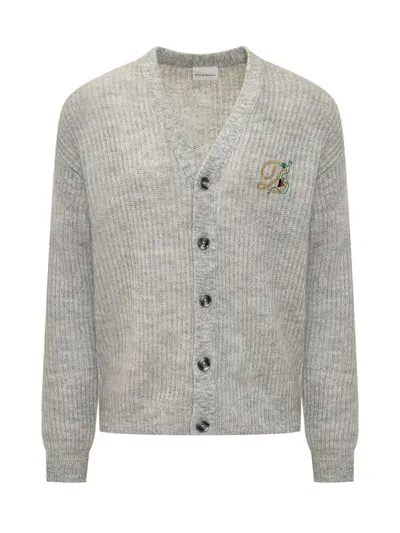 Drôle De Monsieur Cardigan With Logo In Grey