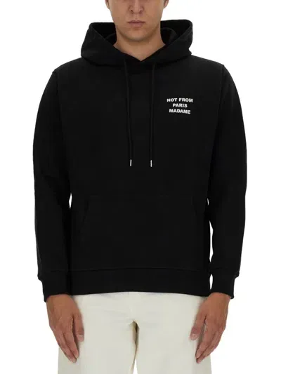 Drôle De Monsieur Slogan Sweatshirt In Black