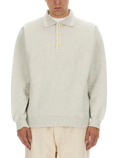 Drôle De Monsieur Sweatshirt Polo. In Grey