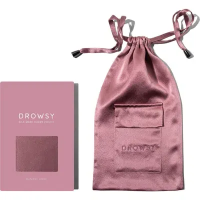 Drowsy Sleep Co . Silk  Carry Pouch In Damask Rose