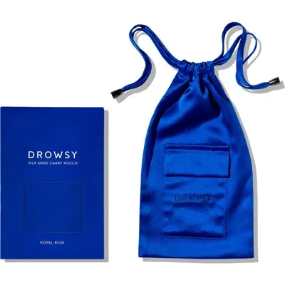 Drowsy Sleep Co . Silk  Carry Pouch In Royal Blue